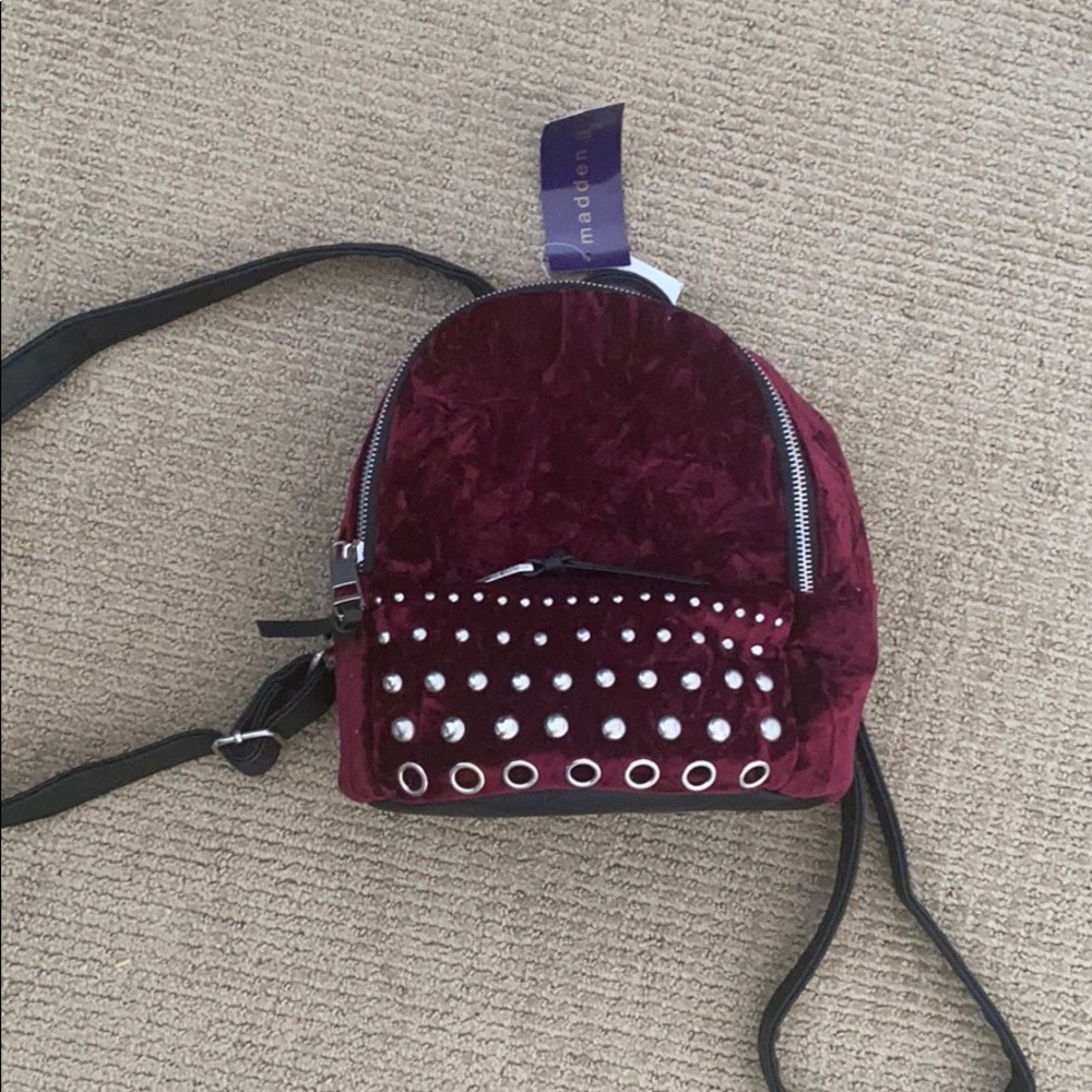 mini velvet back pack